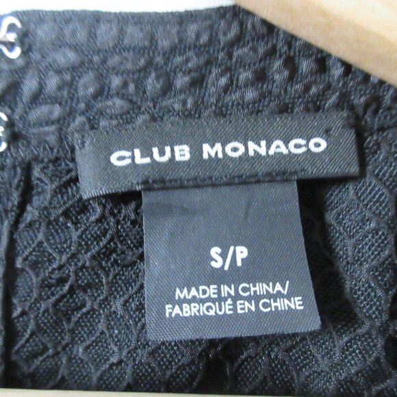 Club Monaco Womens Sleeveless Top Black Wool Textured Luxury Blouse S 112 - Picture 3 of 12